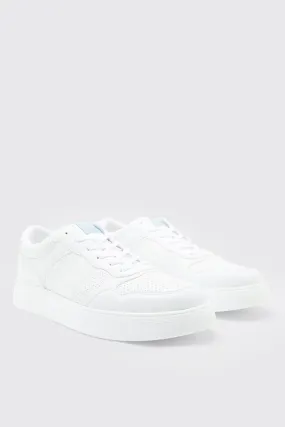 Perforated Contrast Tape Sneakers