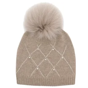 Peter Glenn Alex Pearl Hat with Real Fur Pom (Women's)