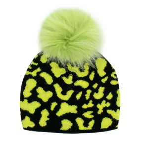 Peter Glenn Neo Leopard Hat with Real Fur Pom (Women's)