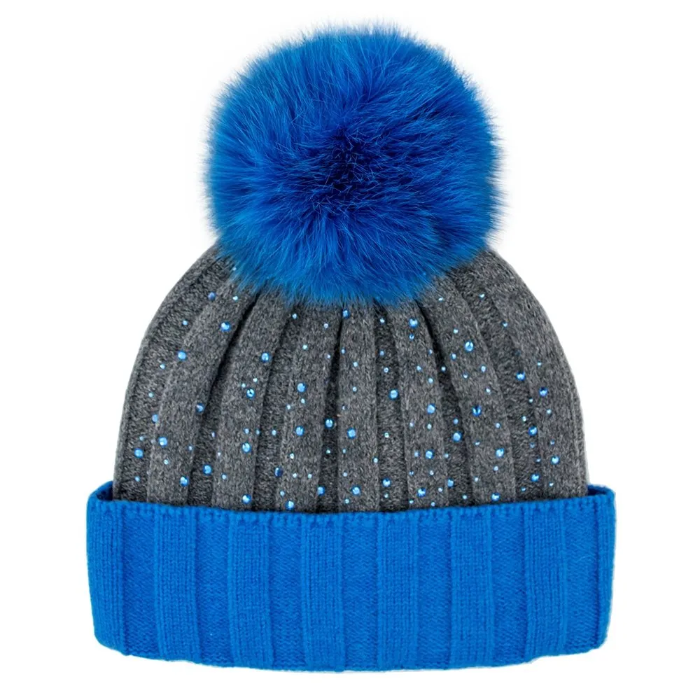 Peter Glenn Sassy Hat with Real Fur Pom (Women's)