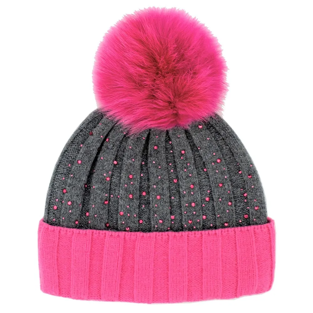 Peter Glenn Sassy Hat with Real Fur Pom (Women's)