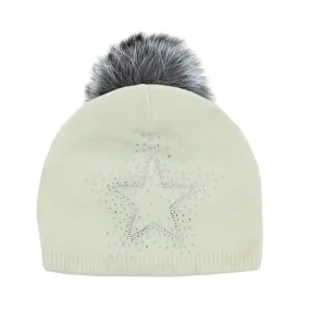 Peter Glenn Shining Star Hat with Real Fur Pom (Girls')