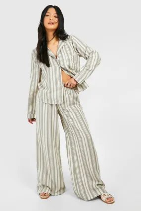 Petite Stripe Wide Leg Pants