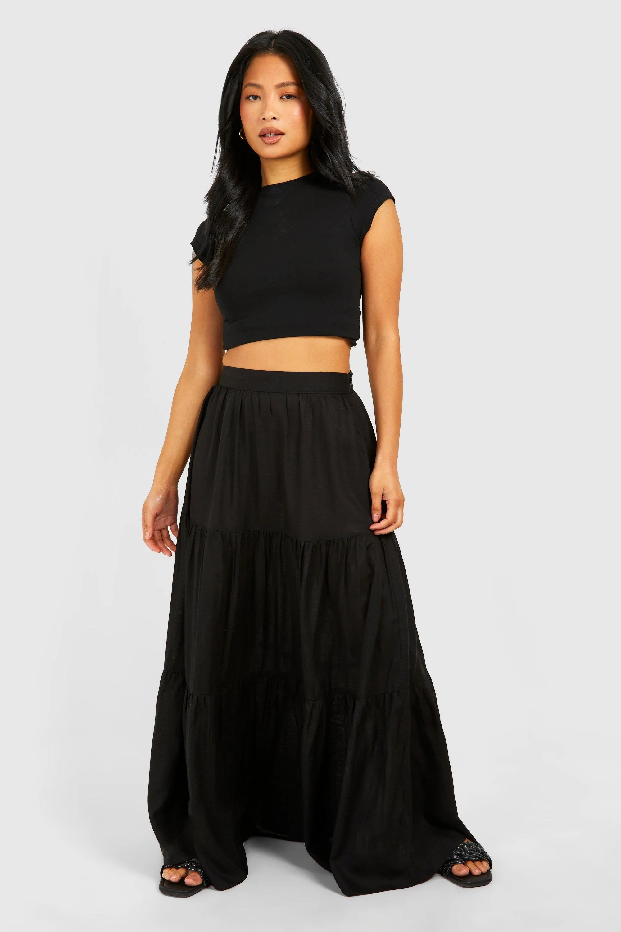 Petite Tiered Maxi Skirt