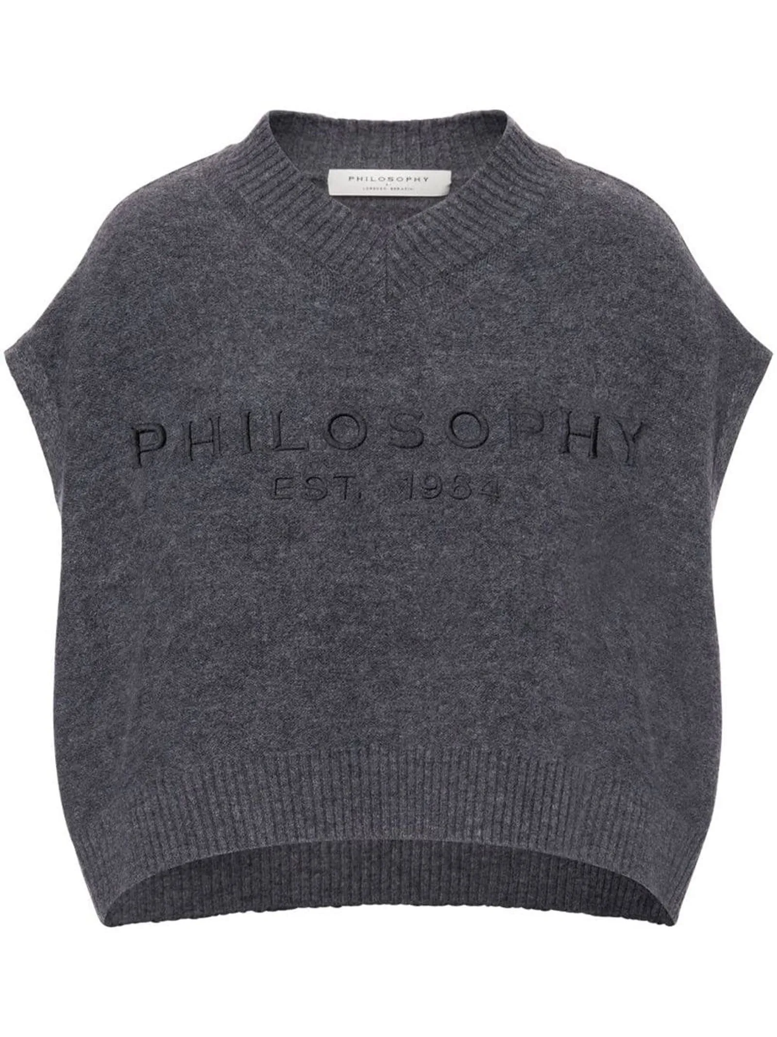 Philosophy di Lorenzo Serafini Grey Cropped Vest