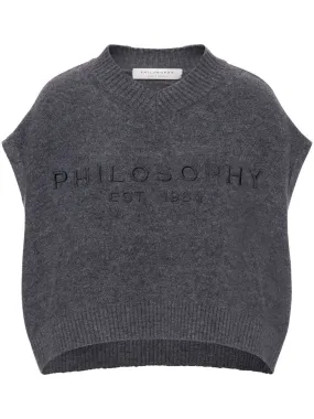 Philosophy di Lorenzo Serafini Grey Cropped Vest