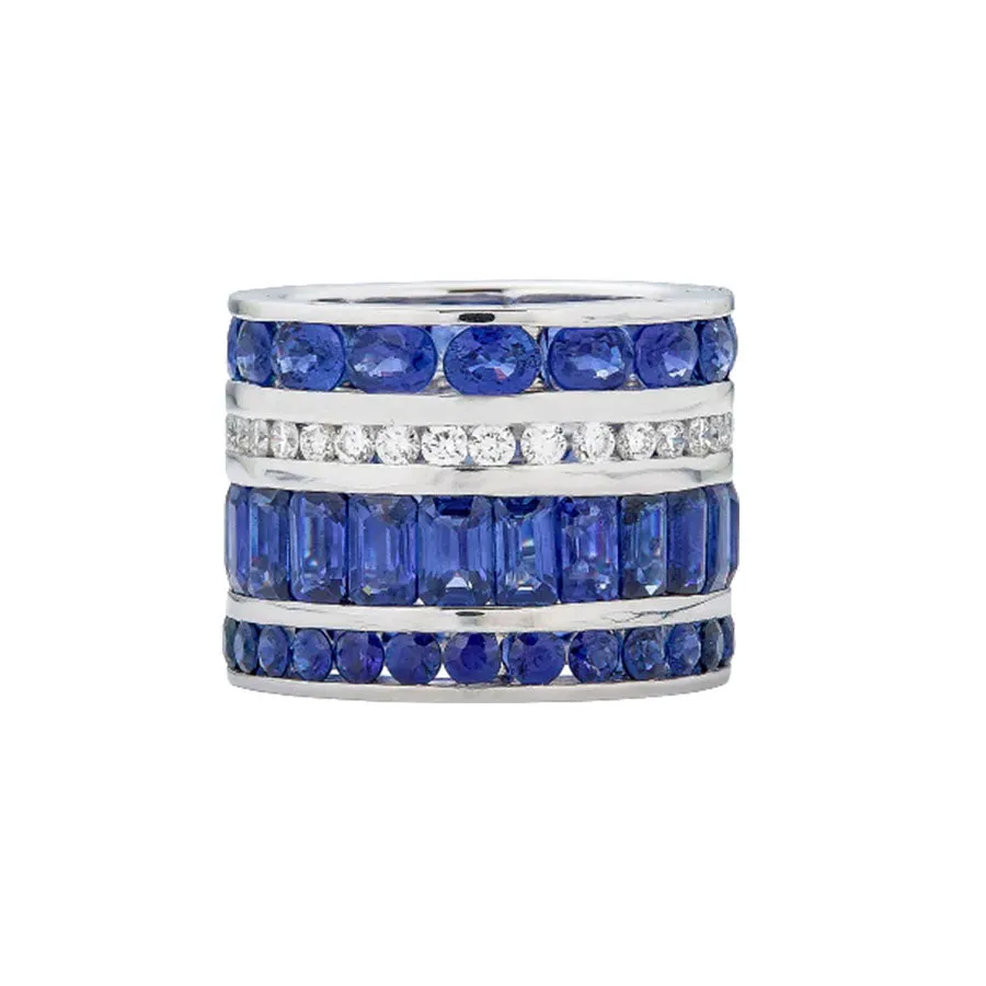 Piranesi Multi Blue Sapphire & Diamond Eternity Ring