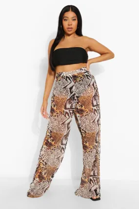 Plus Animal Print Beach Pants