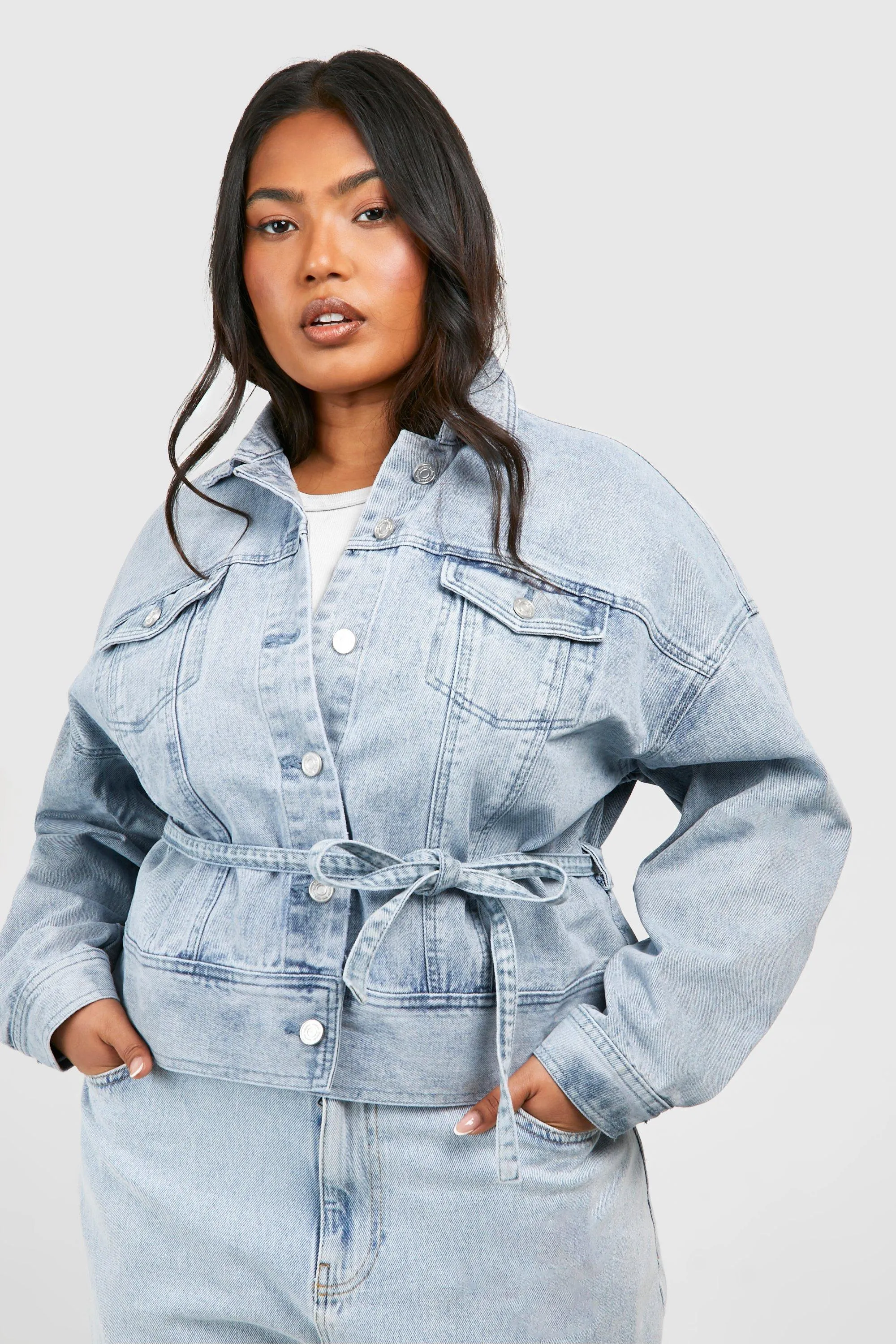 Plus Denim Trucker Jacket