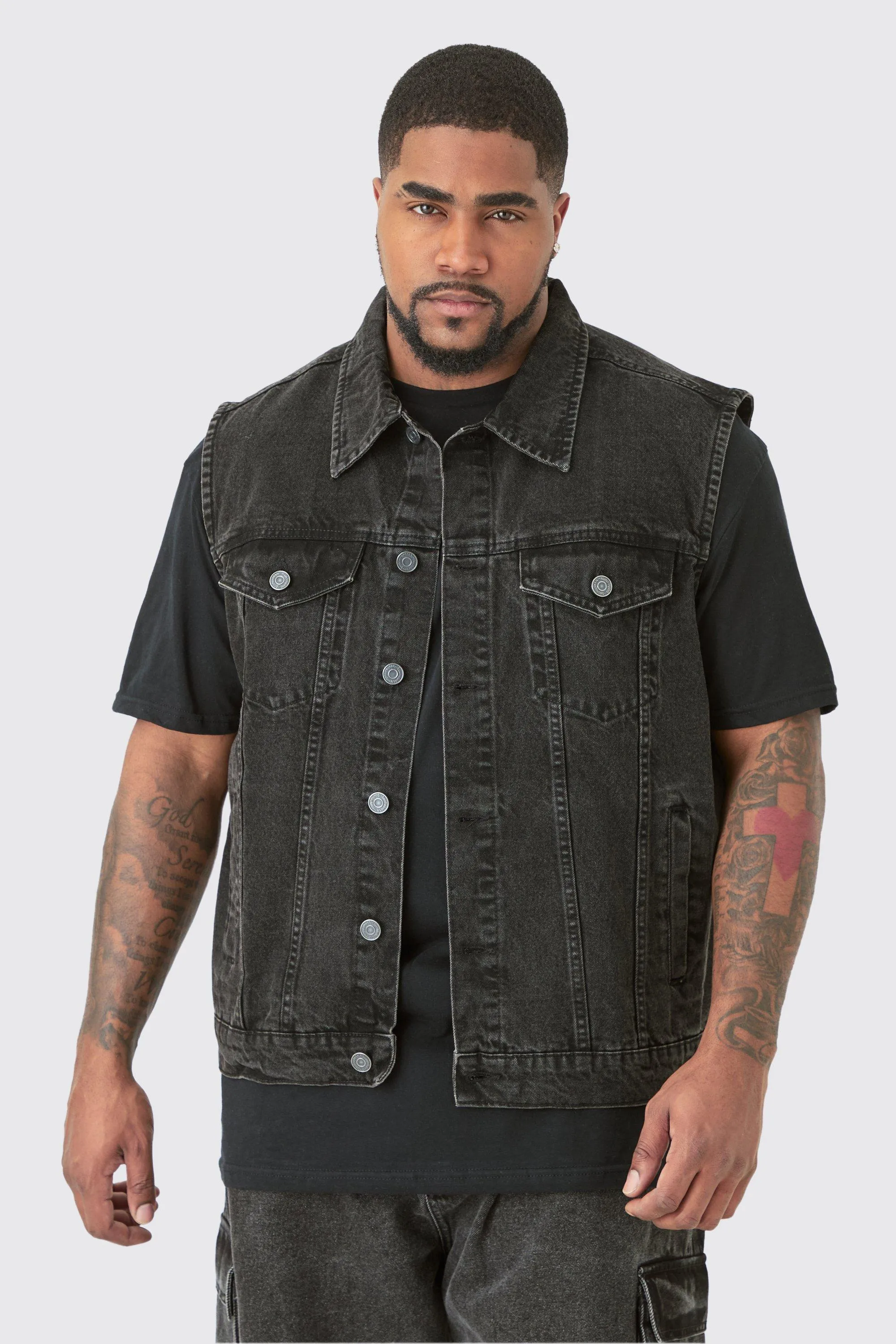 Plus Denim Vest