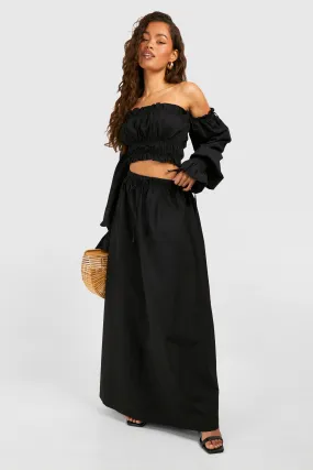 Poplin Full Maxi Skirt