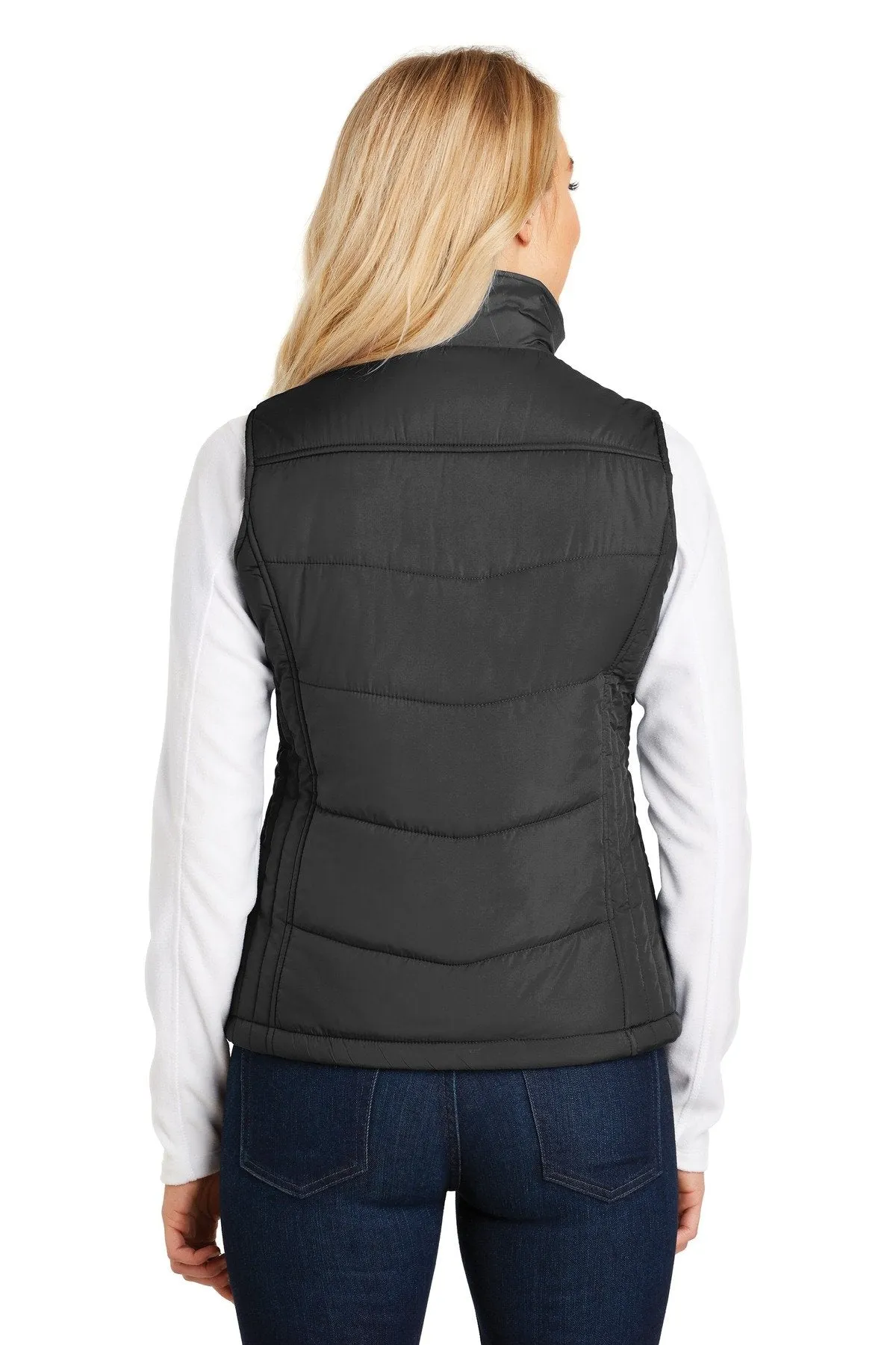 Port Authority Ladies Puffy Vest L709 Black/Black