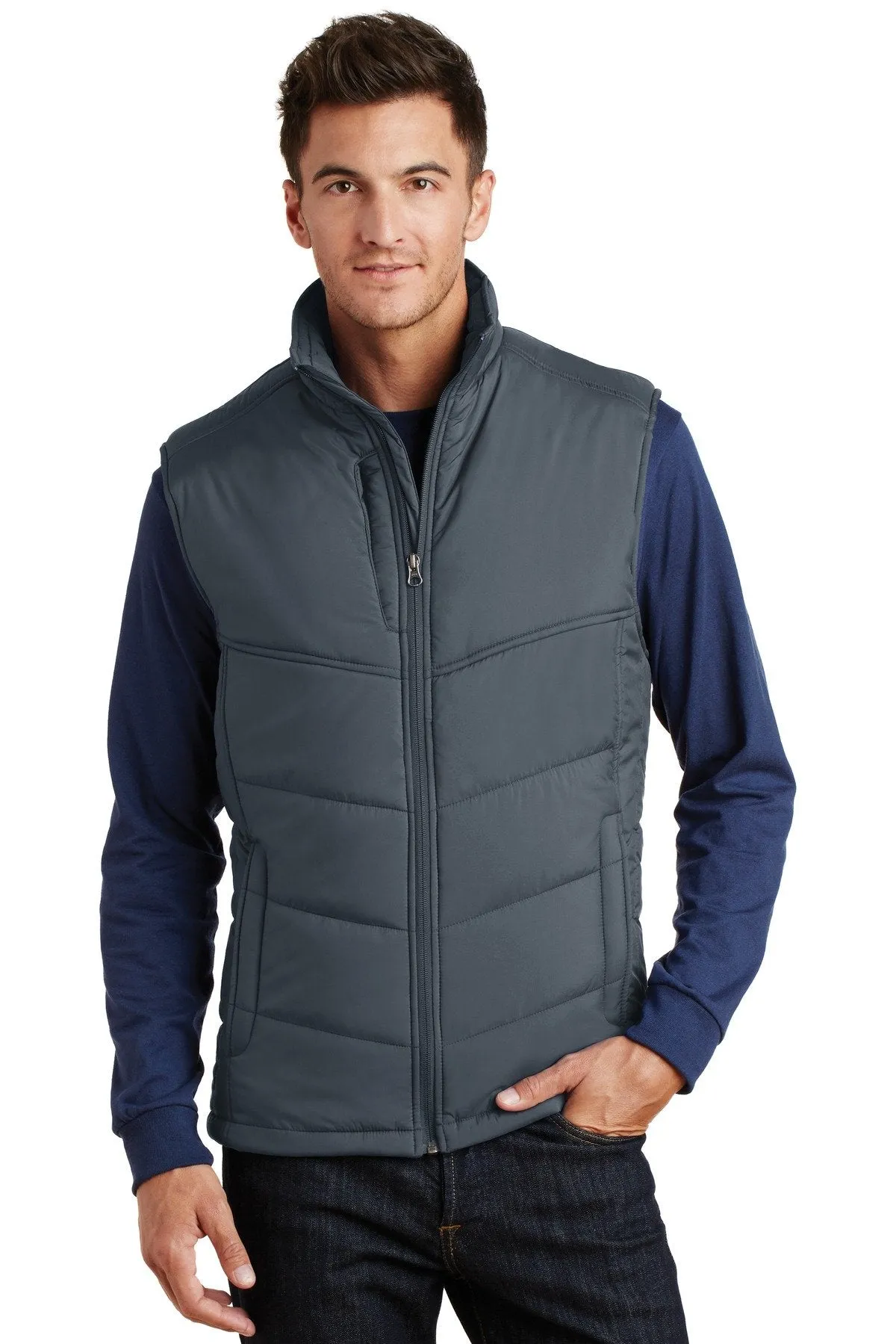 Port Authority Puffy Vest J709 Dark Slate/Black