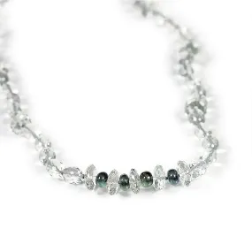 Prasiolite, Green Sapphire, and White Gold Necklace