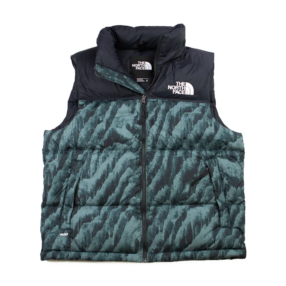 Print Nuptse Vest (Balsam Green/Wooden Tiger)