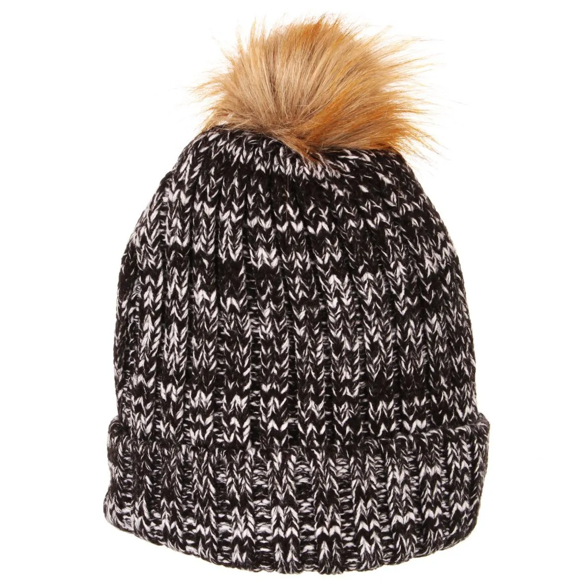 Purdue Boilermakers Zephyr WOMEN'S Gracie Faux Fur Poofball Knit Beanie Cap