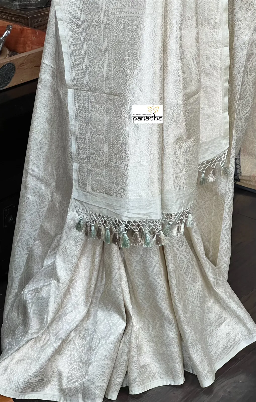 Pure Silk Brocade Banarasi - Light Pista