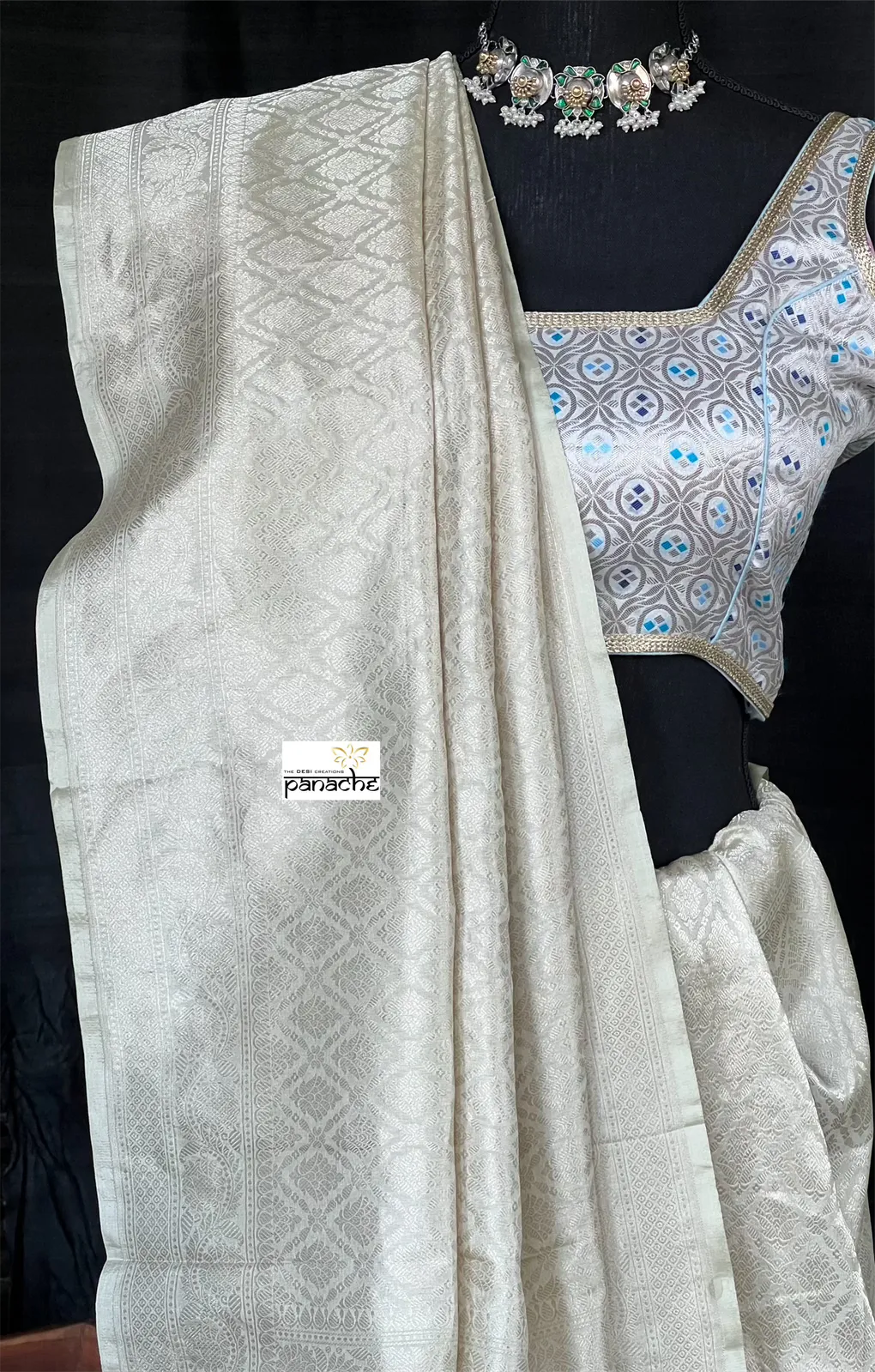 Pure Silk Brocade Banarasi - Light Pista