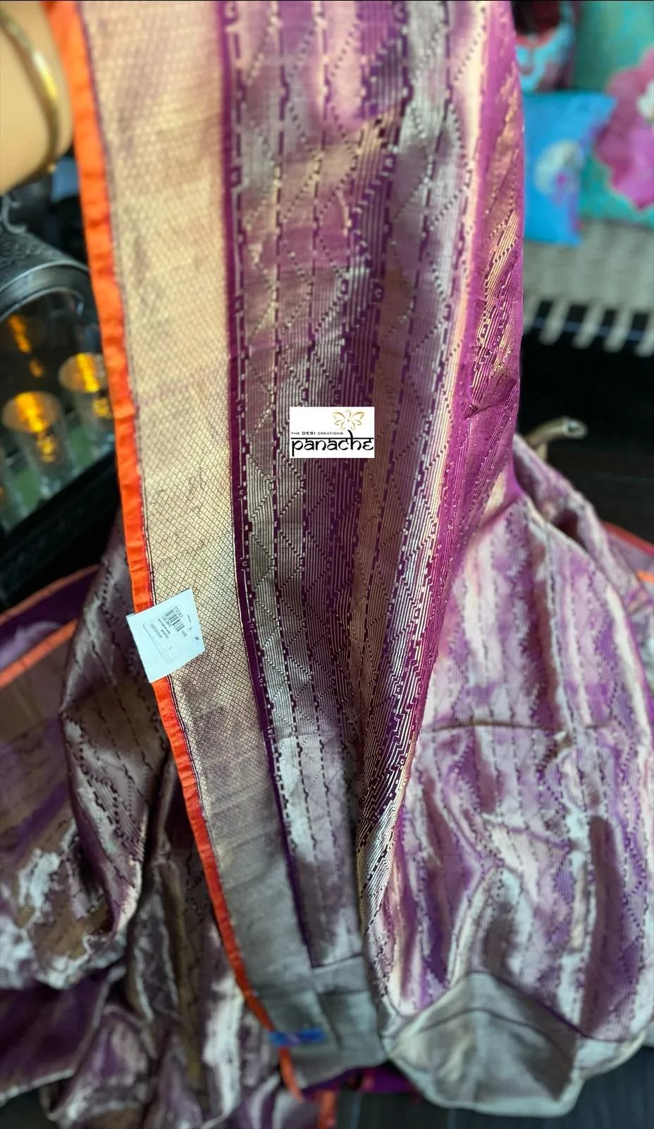 Pure Silk Brocade Banarasi- Wine Purple Kadwa