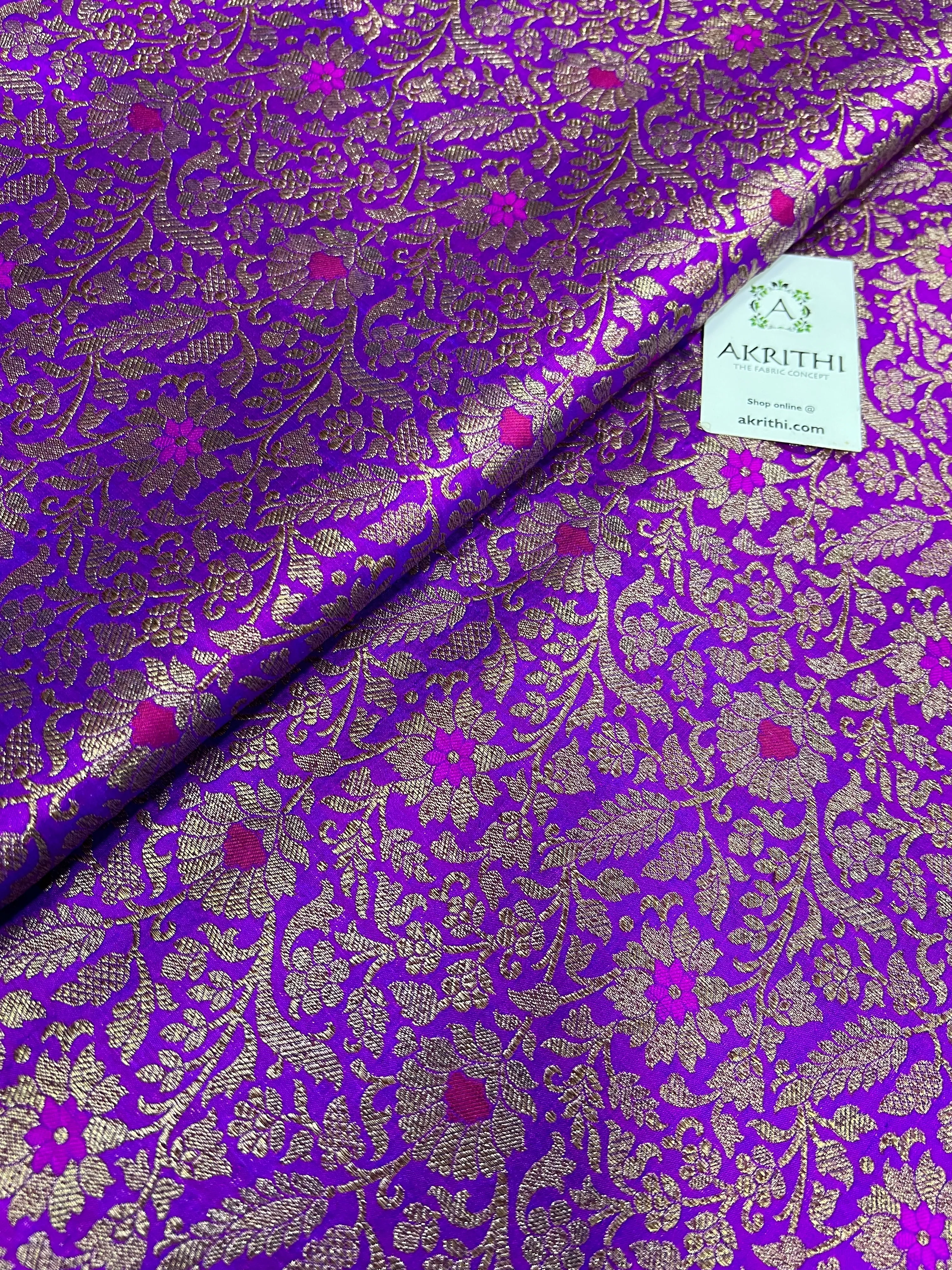 Pure silk Handloom Banarasi brocade fabric