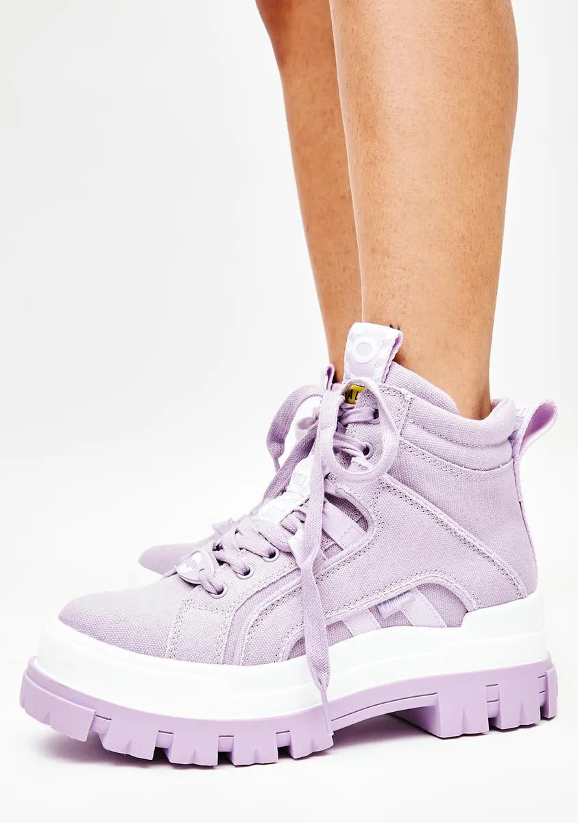 Purple Aspha NC Mid Lace Up Sneakers-