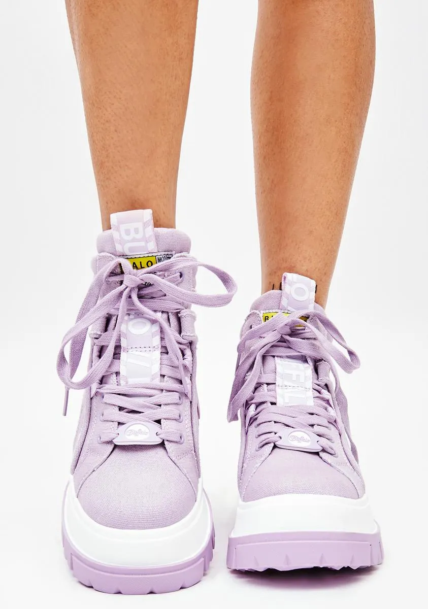 Purple Aspha NC Mid Lace Up Sneakers-