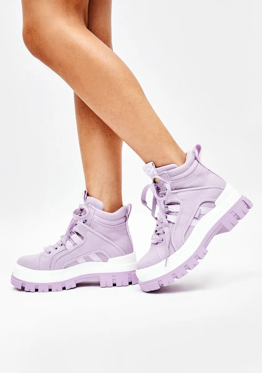 Purple Aspha NC Mid Lace Up Sneakers-