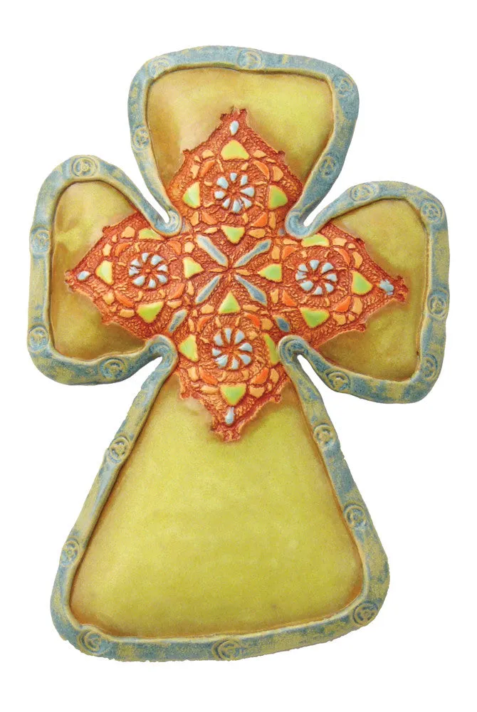 Red Patch Cross Ceramic Wall Art - Small