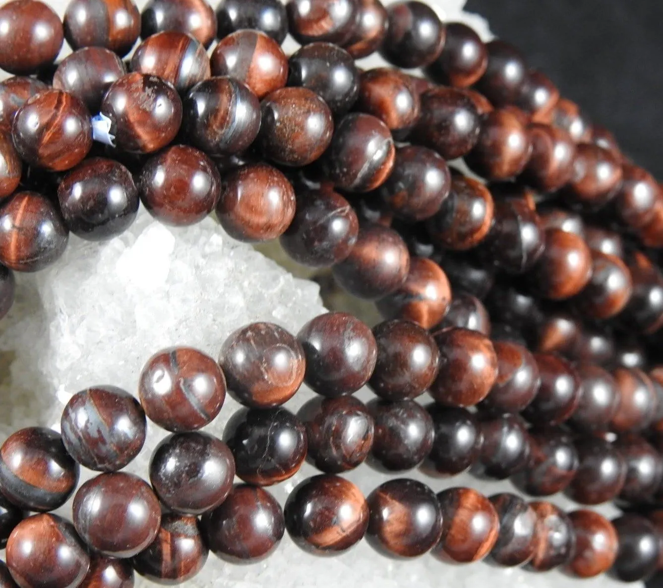 Red Tigers Eye Bead Strand