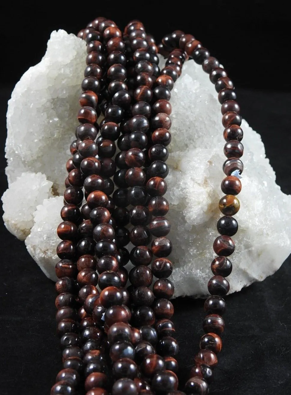 Red Tigers Eye Bead Strand