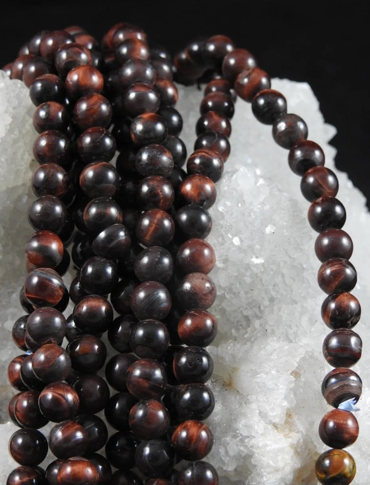 Red Tigers Eye Bead Strand