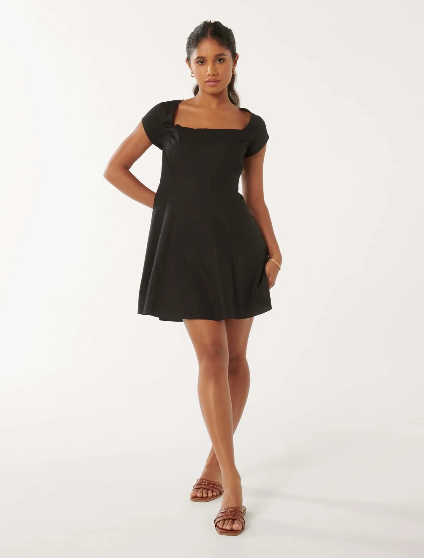 Regina Petite Cap-Sleeve Mini Dress