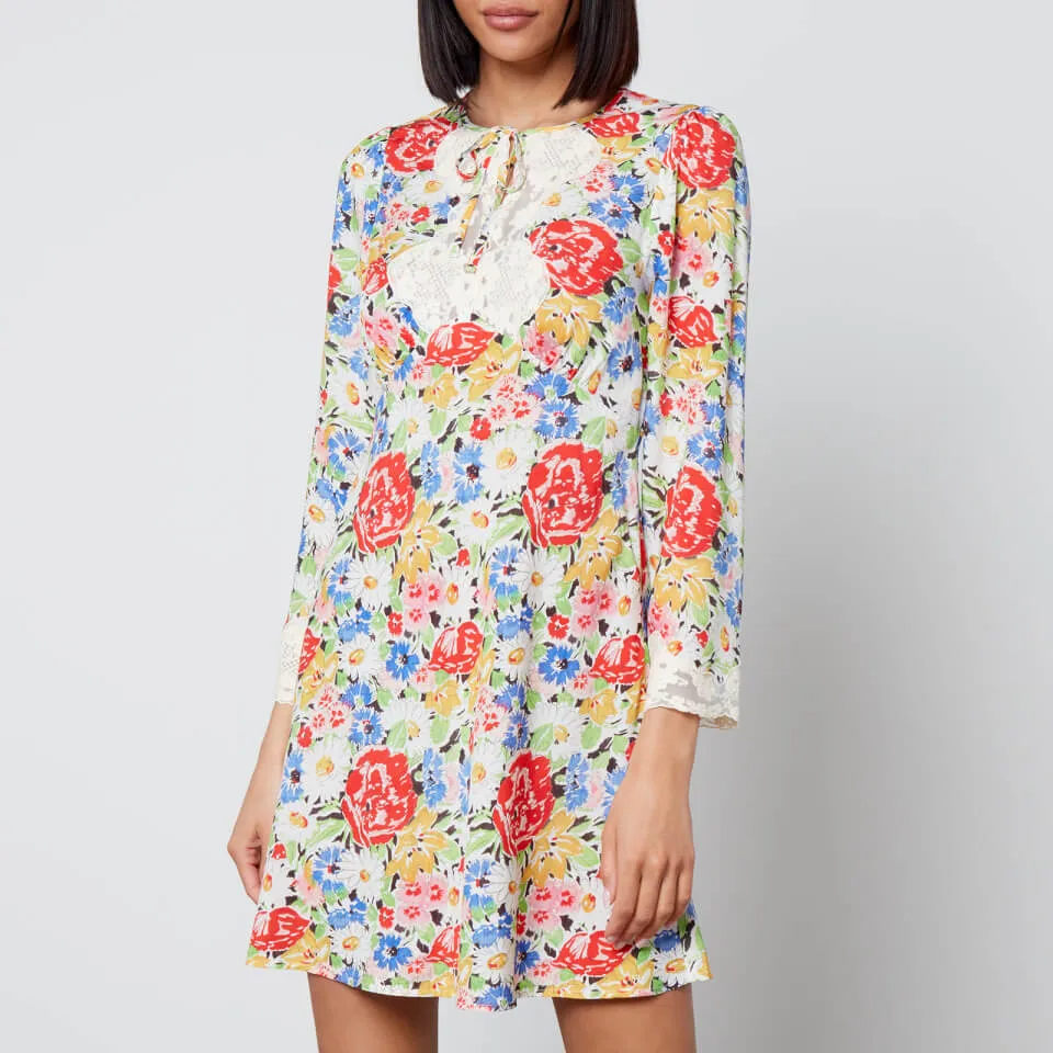 Rixo Abrielle Floral-Print Woven Mini Dress - UK 10 | Coggles