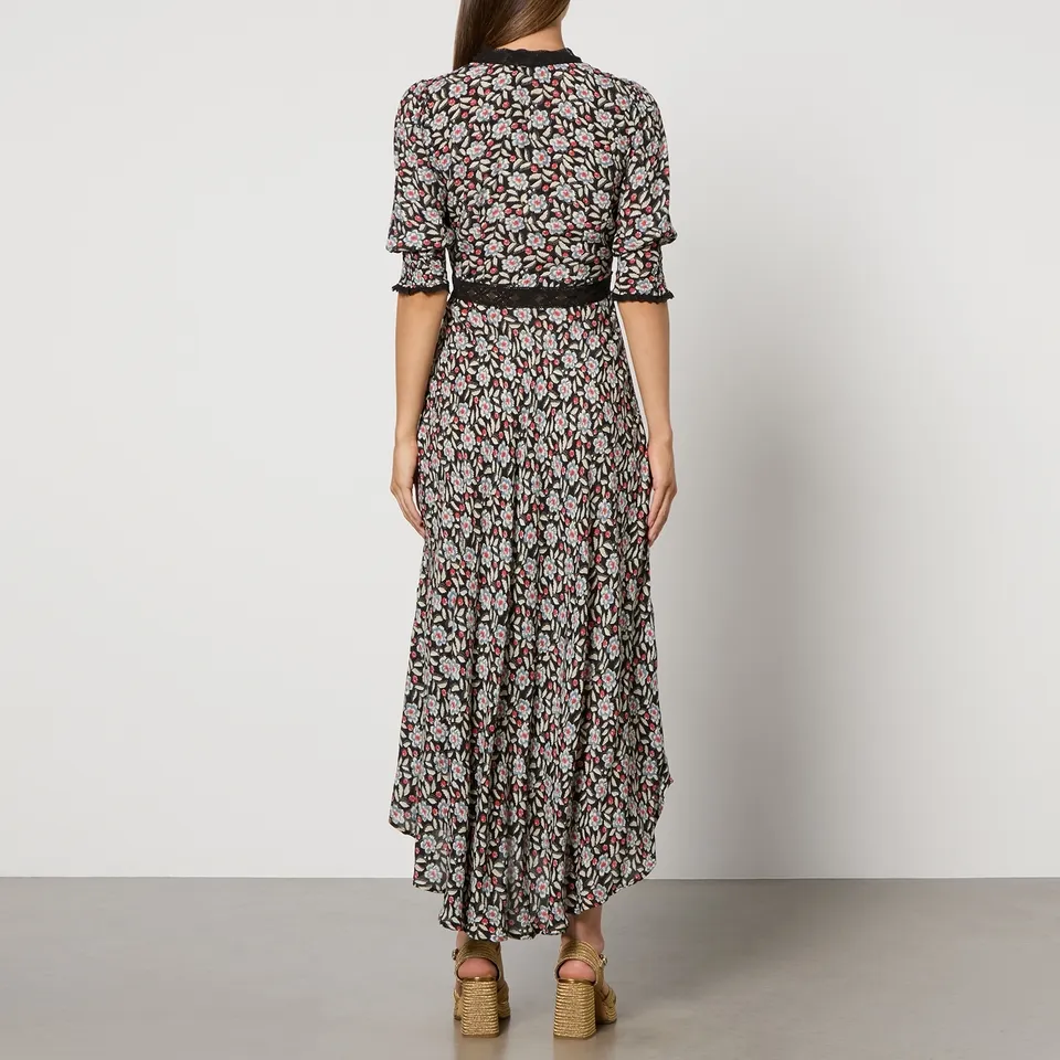 RIXO Amina Floral-Print Satin-Silk Maxi Dress - UK 6 | Coggles