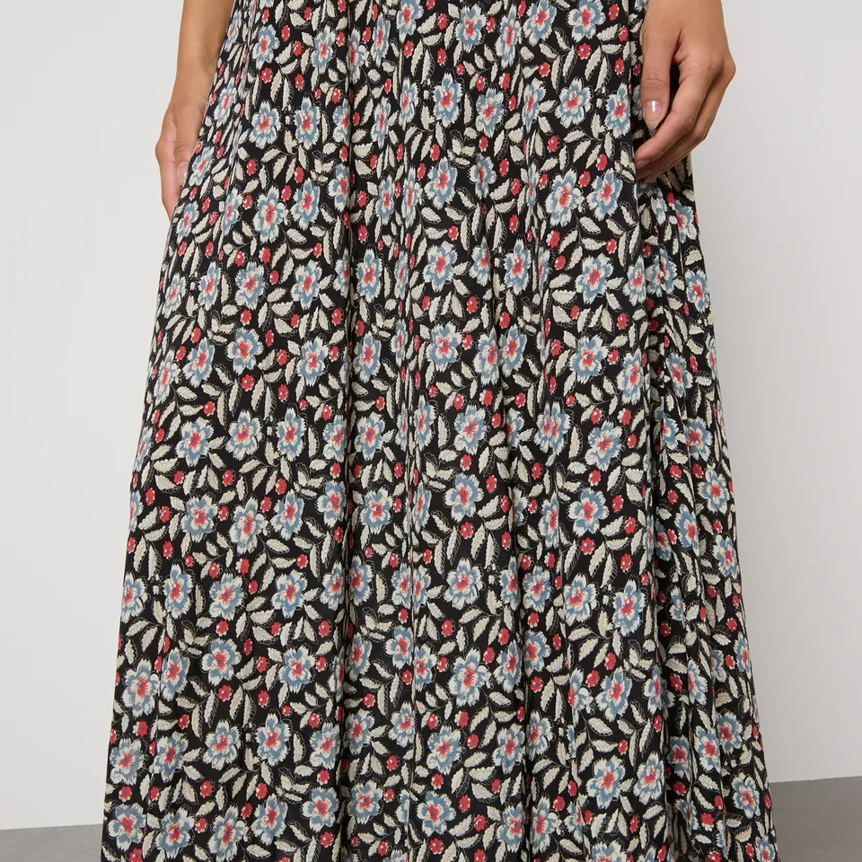 RIXO Amina Floral-Print Satin-Silk Maxi Dress - UK 6 | Coggles