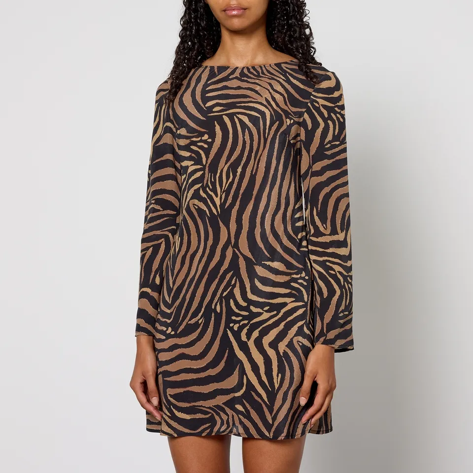 RIXO Animal-Print Ridley Silk Dress - UK 10 | Coggles