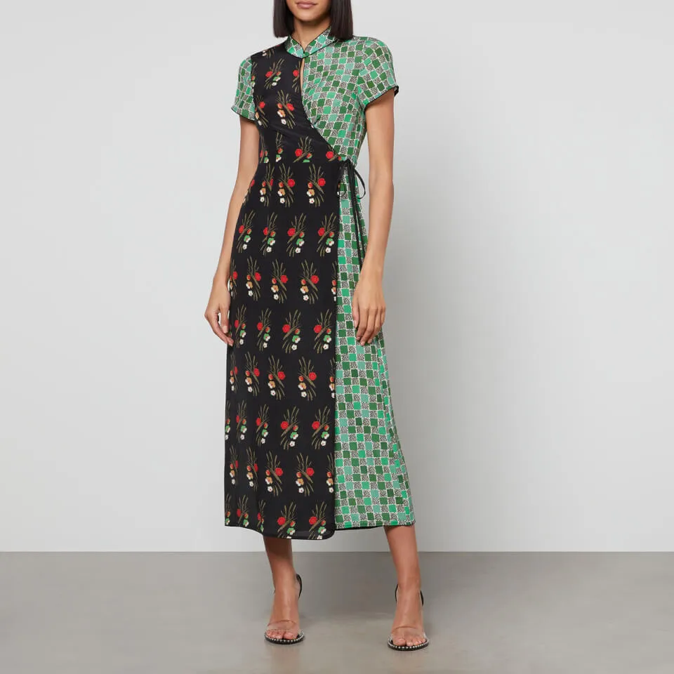 RIXO Carole Silk Midi Dress | Coggles