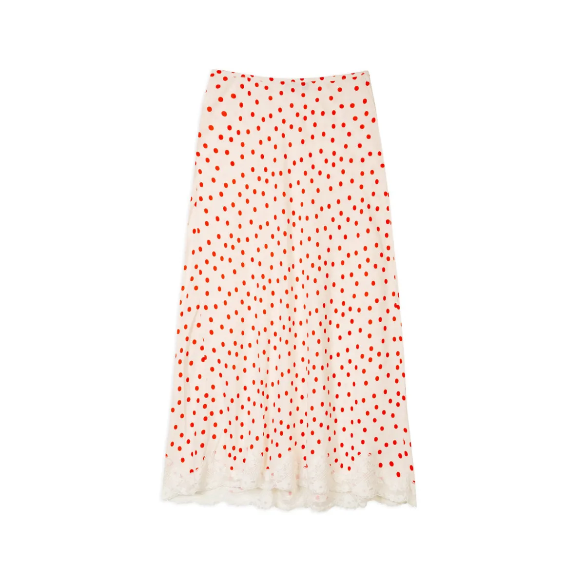 RIXO   Crystal Skirt Red Flamenco Spot Skirt