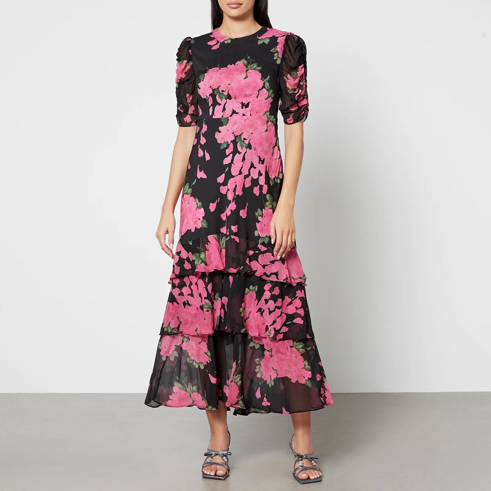 Rixo Evelyn Chiffon Maxi Dress - UK 6 | Coggles