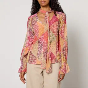 RIXO Jovie Printed Georgette Blouse - UK 6 | Coggles