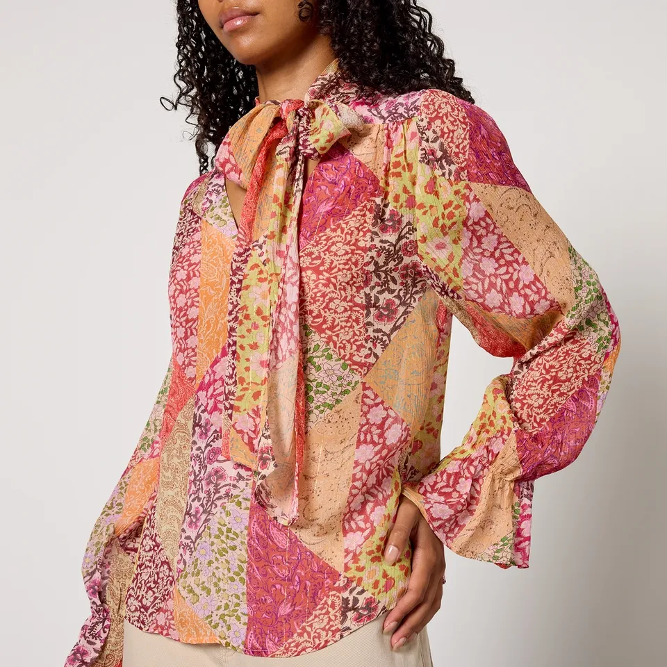 RIXO Jovie Printed Georgette Blouse - UK 6 | Coggles