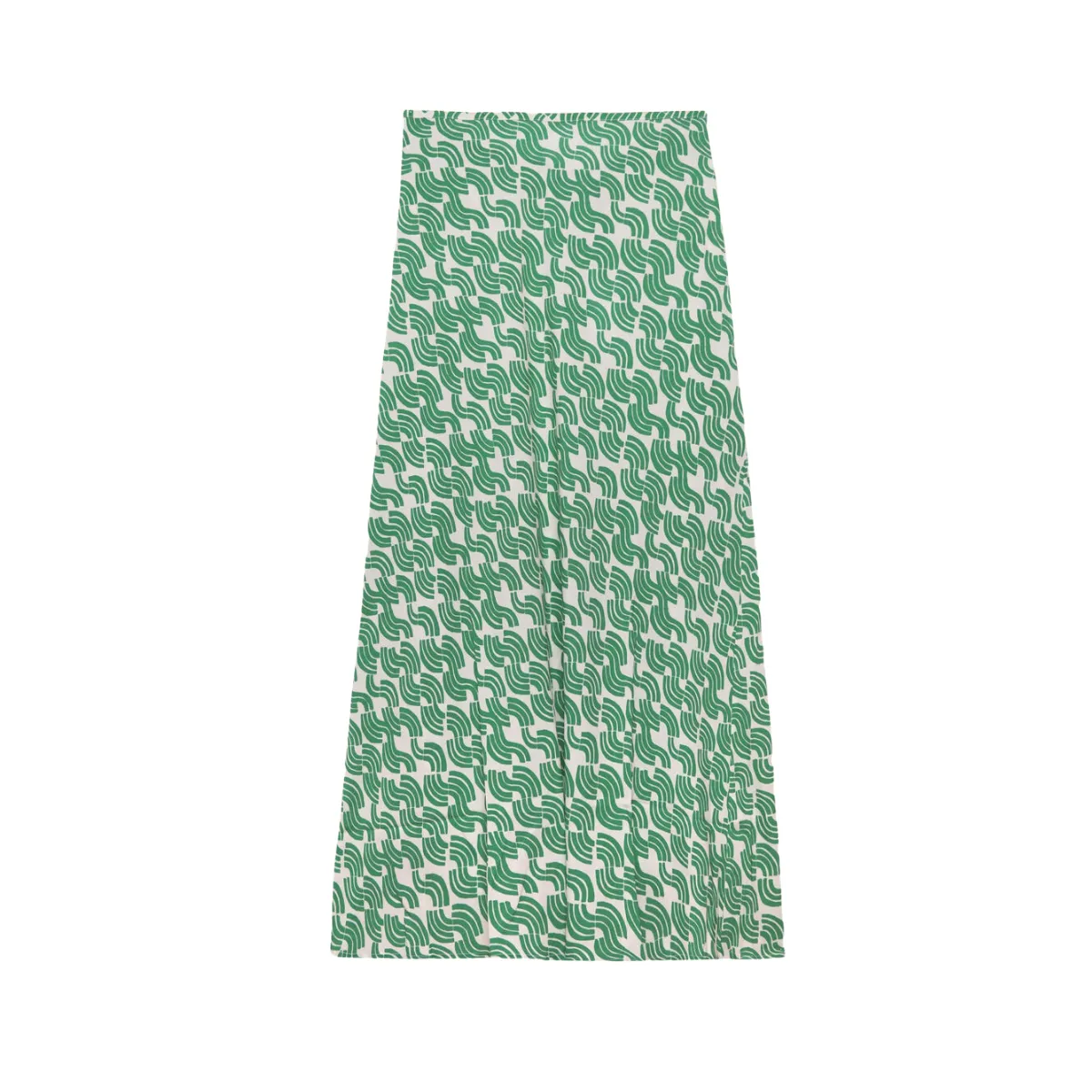 RIXO   Kelly Skirt Green Abstract Wave