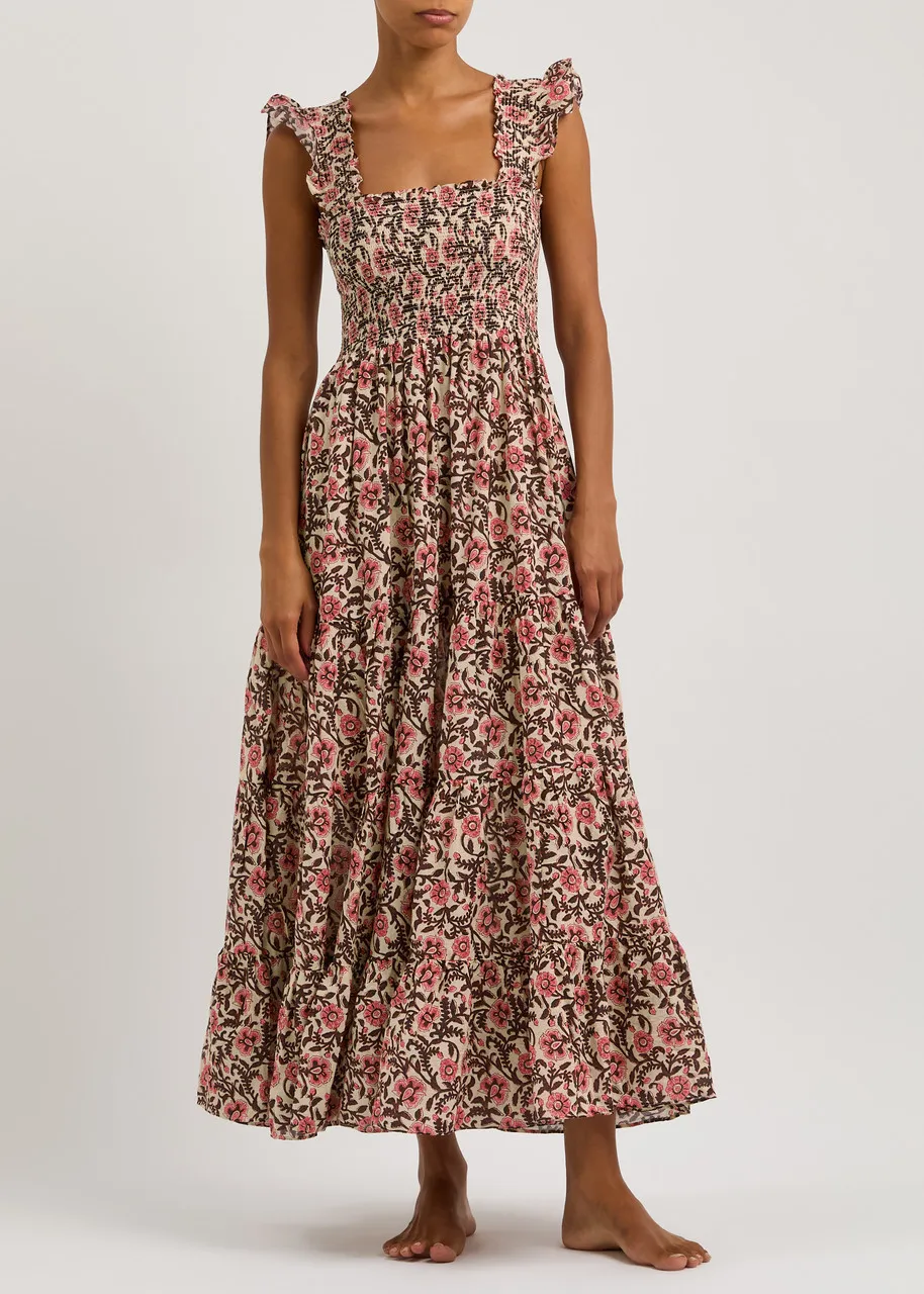 RIXO Kendall floral-print cotton maxi dress  -                         -                     -                