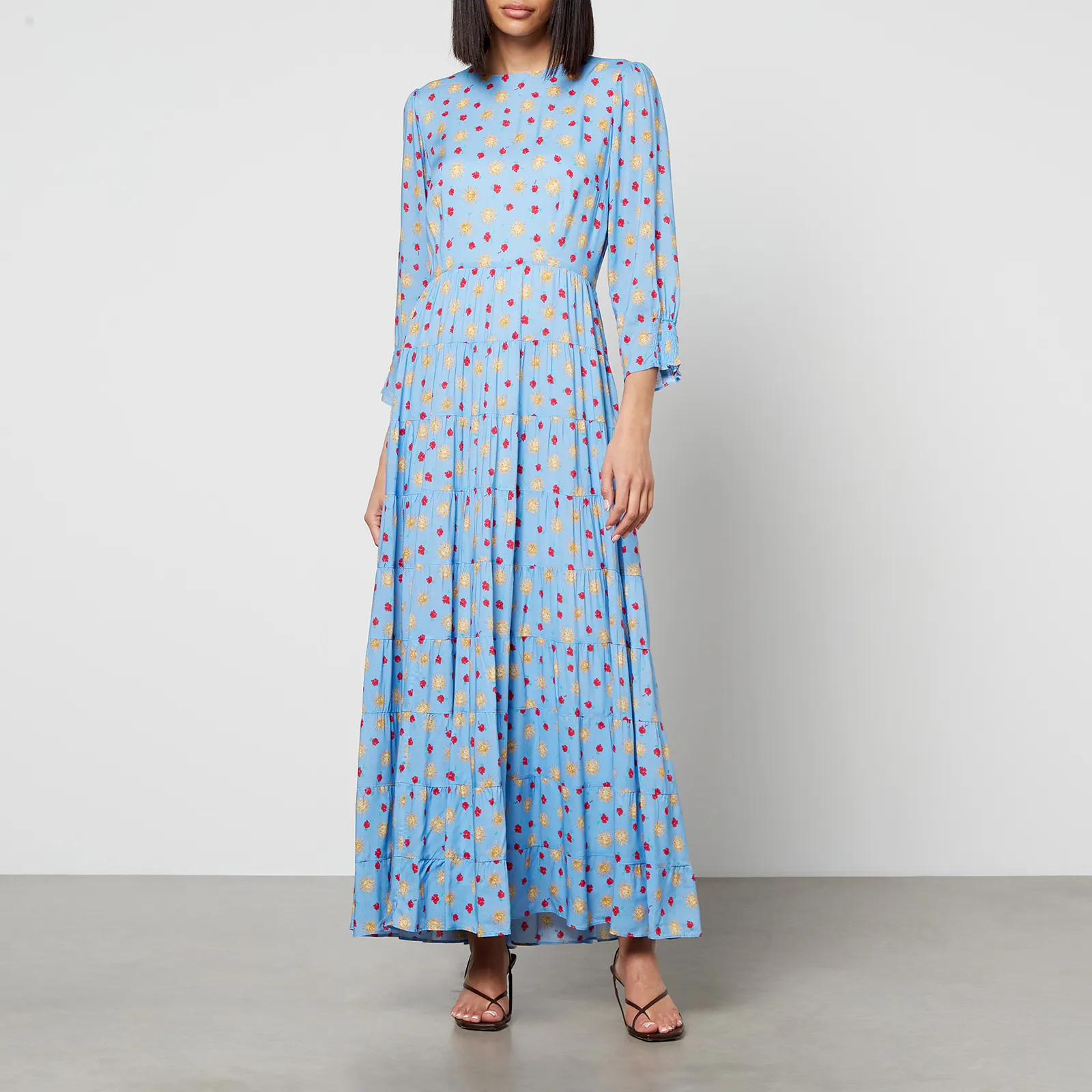 Rixo Kristen Printed Crepe Midi Dress - UK 6 | Coggles