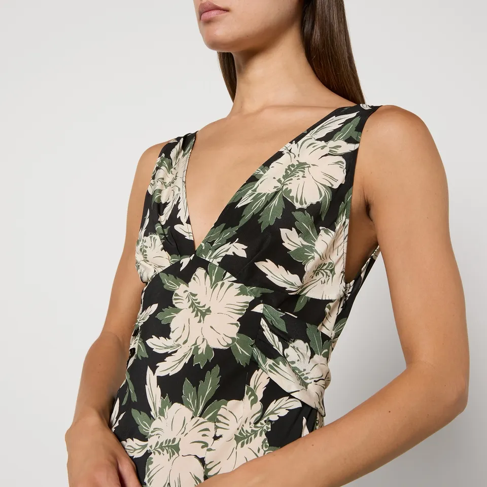 RIXO Lauriane Floral-Print Silk Midi Dress - UK 6 | Coggles