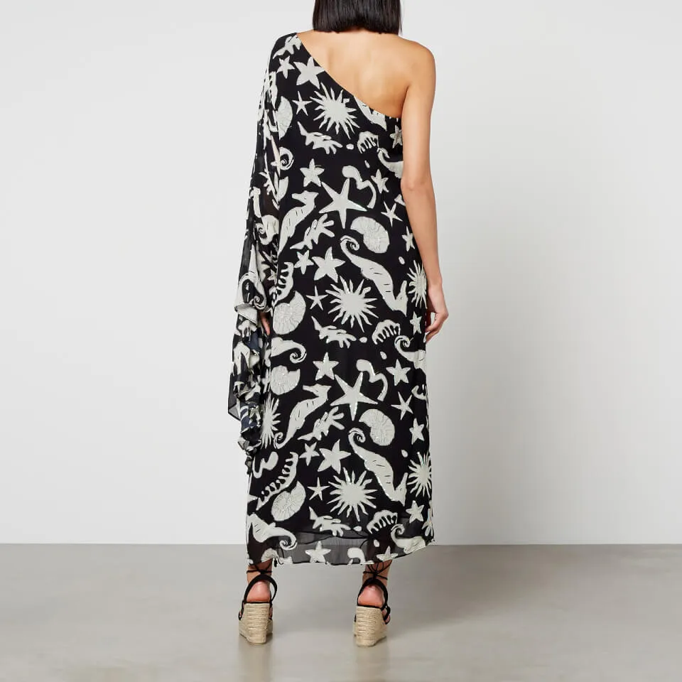 Rixo Liza Printed Chiffon Midi Dress - UK 6 | Coggles