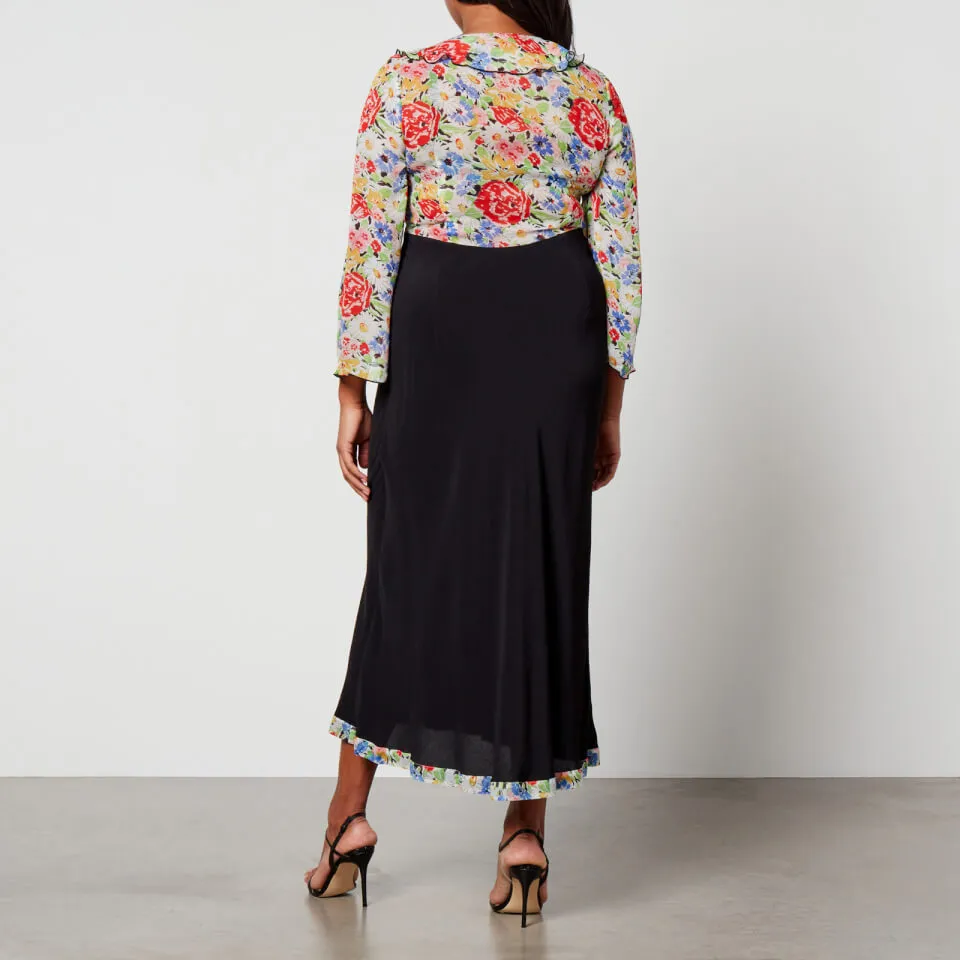 Rixo Lora Floral-Print Chiffon and Crepe Midi Dress - UK 6 | Coggles