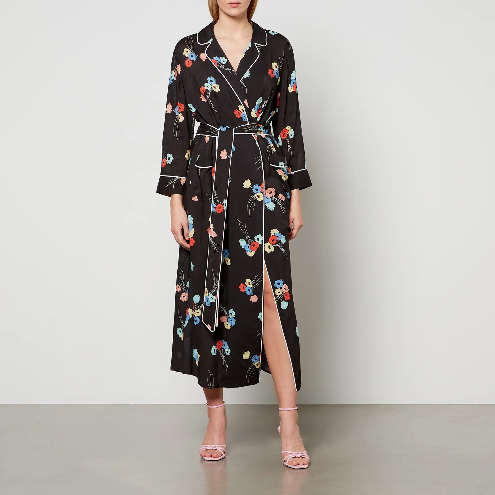 Rixo Marta Floral-Print Jersey Robe | Coggles