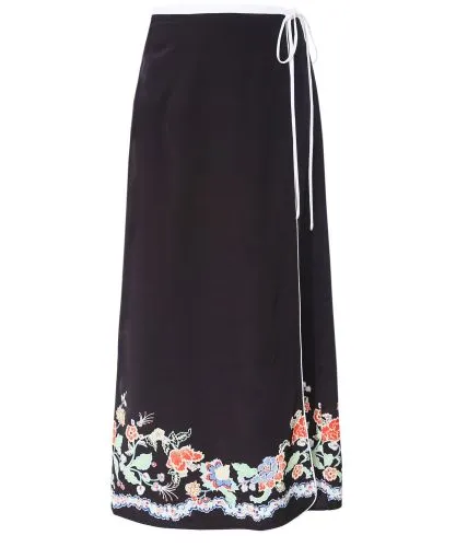 RIXO Multi Dylan Peony Flora Midi Skirt | Jules B