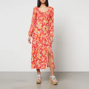 Rixo Olimani Floral-Print Chiffon Midi Dress - UK 6 | Coggles